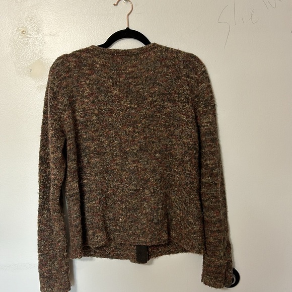Vtg Casual Corner Wool Blend Bouclé Cardigan Sweater Brown Rustic M Grannycore - Picture 6 of 6